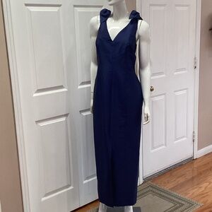 Petrovitch & Robinson Paris Silk Navy Blue Women's Dress